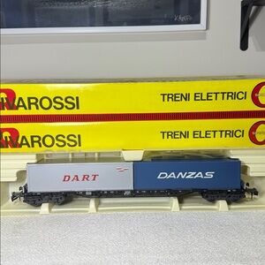 Rivarossi D.B. Flat Car with Containers Dart & Danzas 7566 O Scale Train Car New